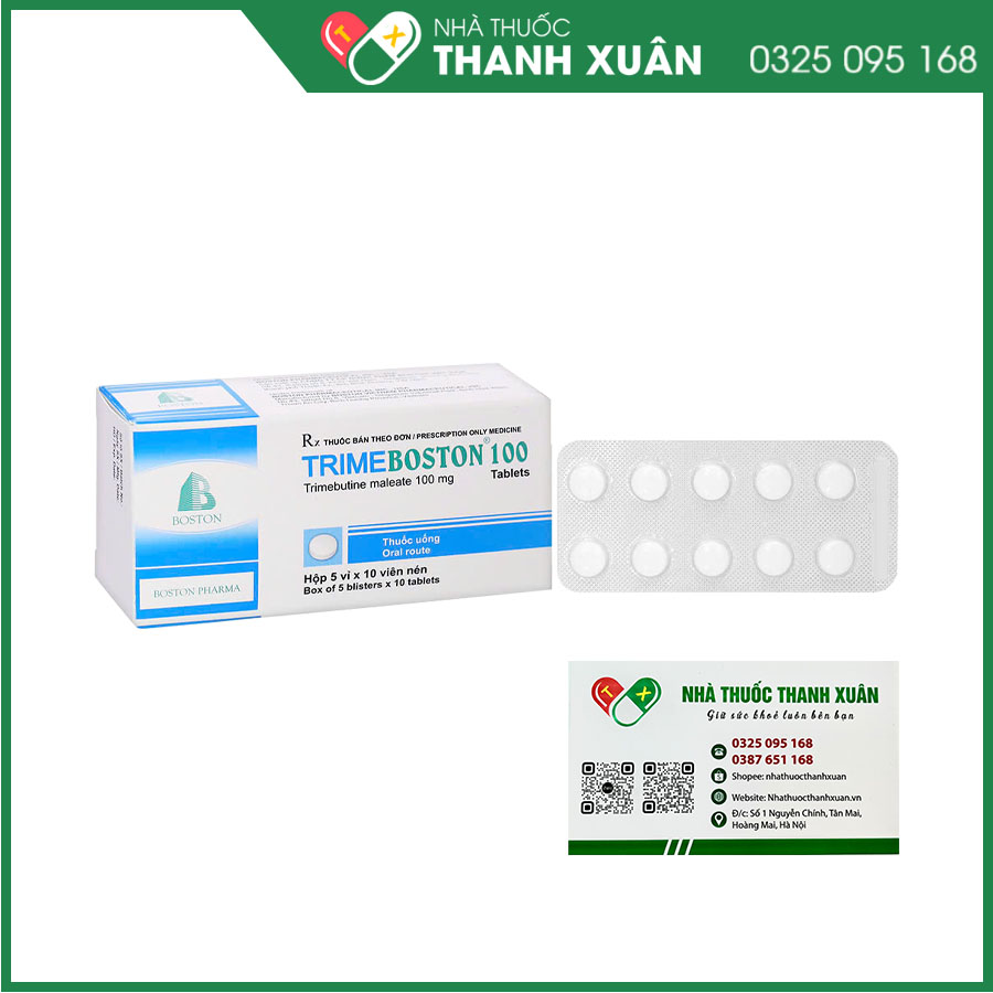 Trimeboston 100 điều trị rối loạn chức năng của đường tiêu hóa và ống mật
